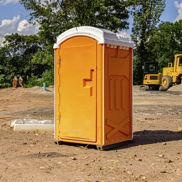 how often are the porta potties cleaned and serviced during a rental period in Anderson